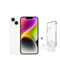 APPLE - IPHONE 14 128GB CHIP FISICO - BLANCO + CARGADOR + CASE PROTECTOR