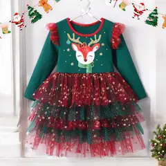 GENERICO - VESTIDO PARA NIÑA MODELO DE NAVIDAD