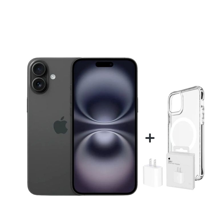 IPhone 16 128GB COLOR NEGRO + CARGADOR + CASE PROTECTOR