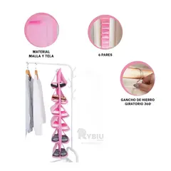 RYBIU IMPORT - Organizador de Zapatos Pesados en Rosado Y+Regalo Agendita