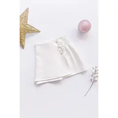 KIDS MASHMELO - Falda de Color Entero con Solapa y Venas para Niña -