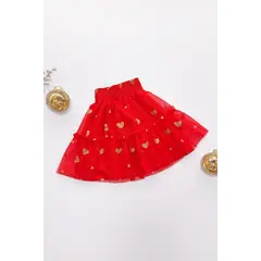 KIDS MASHMELO - Falda en Tull de Corazones para Niñas -Kids Mashmelo