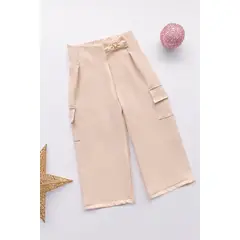 KIDS MASHMELO - Pantalon de Catania con Pinzas Asimetricas para Niña -