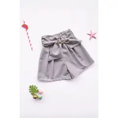 KIDS MASHMELO - Short con Pinzas y Lazo para Niña - Kids Mahmelo