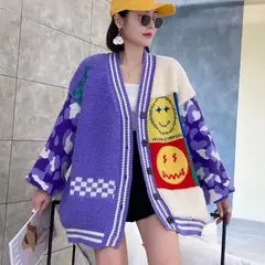 GENERICO - Chompa Mujer Gruesa Importada Botones Ev-85 Color Lila