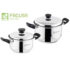 FACUSA - Juego de Ollas 4 piezas Acero Inoxidable