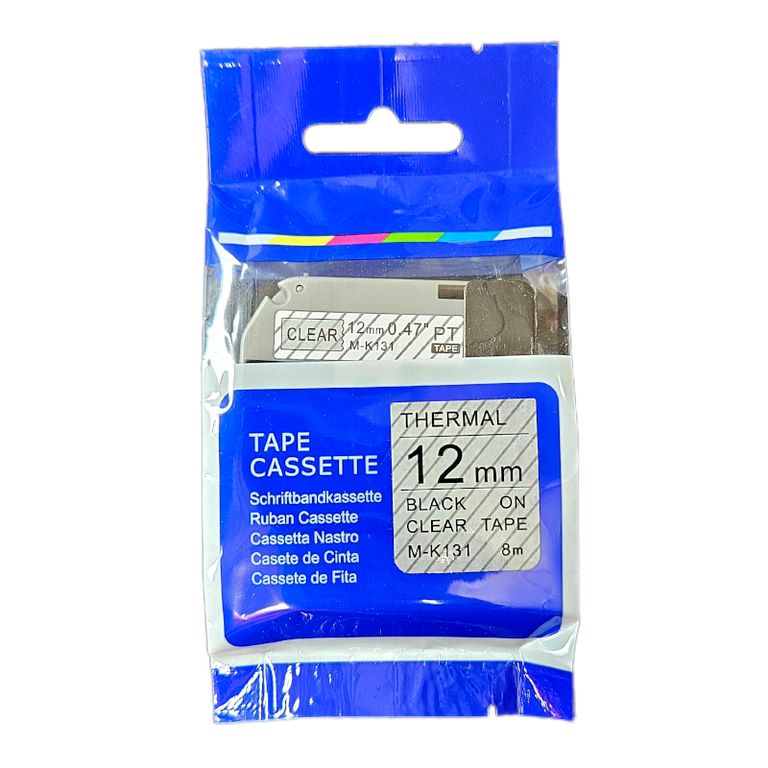CINTA COMPATIBLE M-K131 NEGRO SOBRE TRANSPARENTE