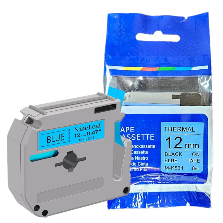 CINTA COMPATIBLE M-K531 NEGRO SOBRE AZUL METALICO