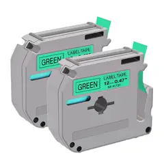 BROTHER - CINTA COMPATIBLE M-K731 NEGRO SOBRE VERDE METALICO