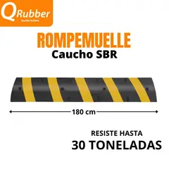 QRUBBER - Rompemuelle Negro Amarillo 180cm x 30cm x 5cm