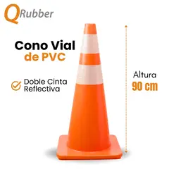 QRUBBER - Cono de seguridad 90cm naranja