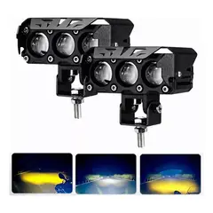 GENERICO - Par Faros Auxiliares Led Altabaja 3x3 Ventilador Auto Moto