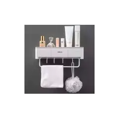 GENERICO - Estante Flotante para Baño con Cajones y Ganchos Adhesivo Transparente
