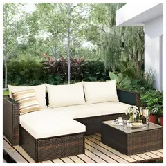 NOVAHUS - Seccional Intercambiable 3 Cuerpos Terraza Sofá + Mesa Café