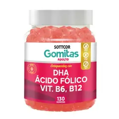 GENERICO - Gomitas con DHA Ácido Fólico Vit B6 B12 Colina Sottcor 130 Gomitas