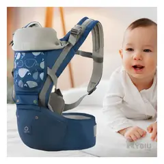 GENERICO - Canguro Bebe 3 en 1 Ballenita en Azul Y+Papel de Regalo