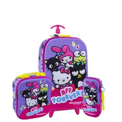 SCOOL - Set Maleta Full 3D EVA Triple Rueda Ranger - HELLO KITTY