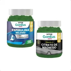 GENERICO - GOMITAS DE CITRATO DE MAGNESIO + ESPIRULINA SELENIO SOTTCOR X2