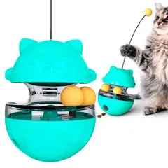 VARIOS - Juguete para Gatos Balancín con Pelotas Dispensador Turquesa
