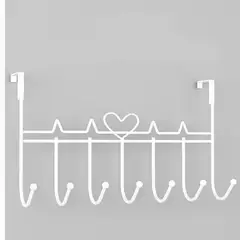 GENERICO - Colgante Para Puerta De Metal Perchero De 7 Ganchos Blanco (P7-C)