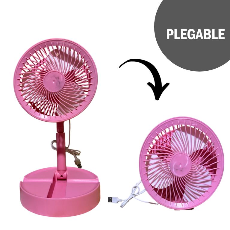 Ventilador portátil de escritorio con conexión USB - Rosa
