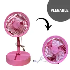 GENERICO - Ventilador portátil de escritorio con conexión USB - Rosa