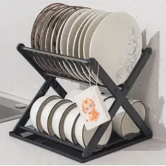 GENERICO - Secaplatos de Cocina modelo X Escurridor Organizador de Tazas Platos