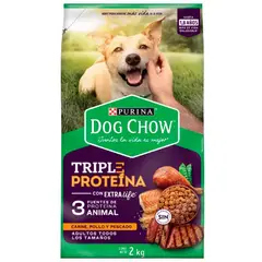 DOG CHOW - TRIPLE PROTEINA ADULTO 2 KG