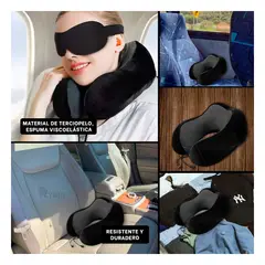 RYBIU IMPORT - Cojin de Cuello de Descanso en Negro Y+Envoltorio de Regalo