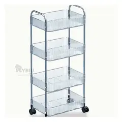 RYBIU IMPORT - Carrito con Asas Transparente de 4 Niveles Y+Regalo Agendita