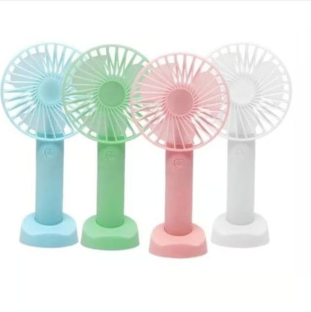 VENTILADOR DE MANO RECARGABLE SOPORTE BASE CELULAR COLORES