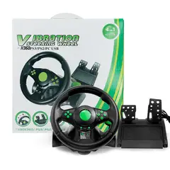 VARIOS - Volante gaming con pedales y caja de cambios 3 en 1 PS2/PS3/PC