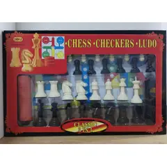 GENERICO - Tablero de ajedrez 3 en 1 con piezas grandes de 5 cm