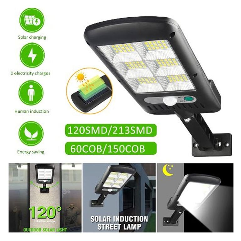 MINI LÁMPARA SOLAR 4 CELDAS 120 LED EXTERIOR FAROLA PORTATIL
