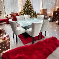 AMOBLART - SALA DE COMEDOR MARIPOSA 6 SILLAS COLOR IVORY