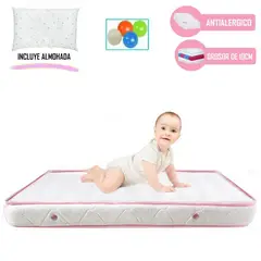 LIFESTYLES - Colchón de Bebe para Cunas Pack and Play de 4 rosado