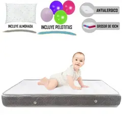 LIFESTYLES - Colchón de Bebe para Cunas Pack and Play de 4 Plomo