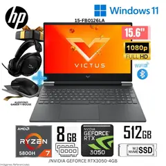 HP - Laptop Victus Gaming 15-FB0126LA AMD Ryzen 7-5800H 8GB RAM 512GB SSD 156 FHD RTX3050-4GB+Regalo