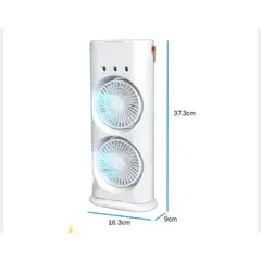 GENERICO - Ventilador con Humificador Doble Aspa 5 en 1