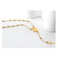 OEM - Pulsera Rosario Mujer en fino Acero Inoxidable Comunion x SAN VALENTIN