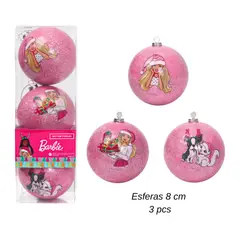 BARBIE - Set de Esferas de Navidad x 3 pcs Mod.7