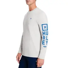 HURLEY - Licra o Polo De Surf RashGuard Hombre Manga Larga - Gris