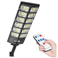 SEISA - Reflector Lampara Farola Luz LED Con Panel Solar Exterior 100W