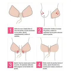 GENERICO - Brasier Sostén Sujetador Invisible Push up con adhesivo y cordón