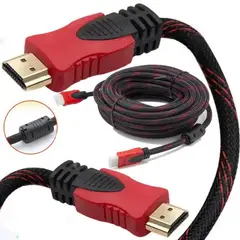 GENERICO - Cable HDMI con Filtro 10 Metros 1.4 Enmallado Negro con Rojo