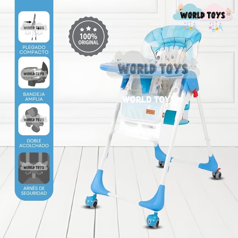 Silla de Comer «TEYLAR» con Ruedas Blue