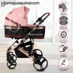 Baby - Coche Moisés Travel System de Lujo «HIREON» Pink