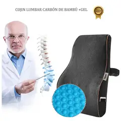 DAUER - Cojin Lumbar con Bolsillo Viscoelástico Carbón de Bambú +Gel