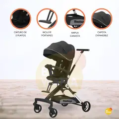 CUZKA - Coche Deportivo para Bebé «MONTAGE» Black