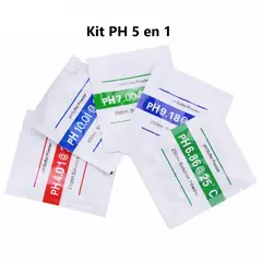 OEM - Solución Buffer Powder Calibrar Medidor PH Peachimetro - Kit 5 En 1